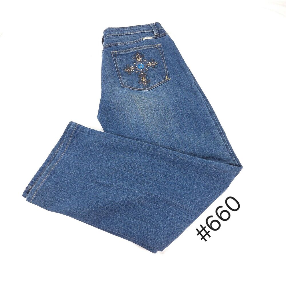 Lawman Button Zip Denim Medium Wash Jeans Womens Size 13/14 Blue